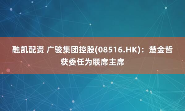 融凯配资 广骏集团控股(08516.HK)：楚金哲获委任为联席主席
