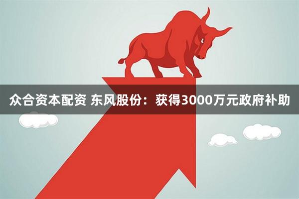 众合资本配资 东风股份：获得3000万元政府补助